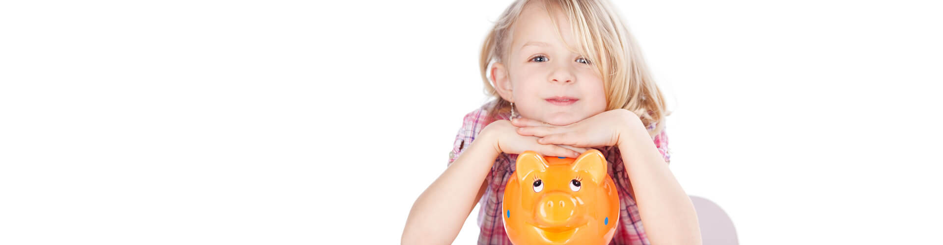 child with piggy bank
