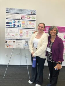 Makenna Luzenski and Rina D. Eiden, Ph.D., standing with poster at CSUA 2025